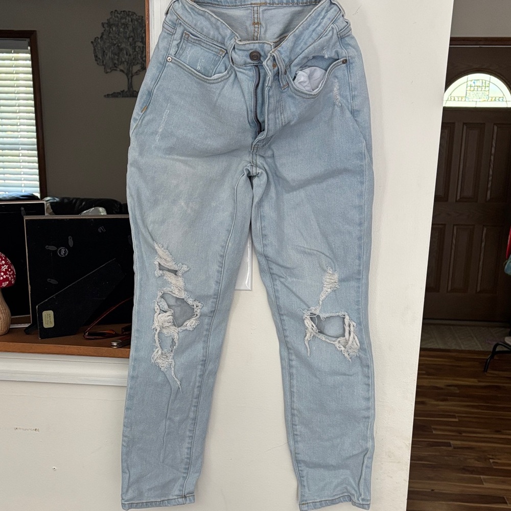 No Boundaries Light Blue Ripped Boyfriend Jeans